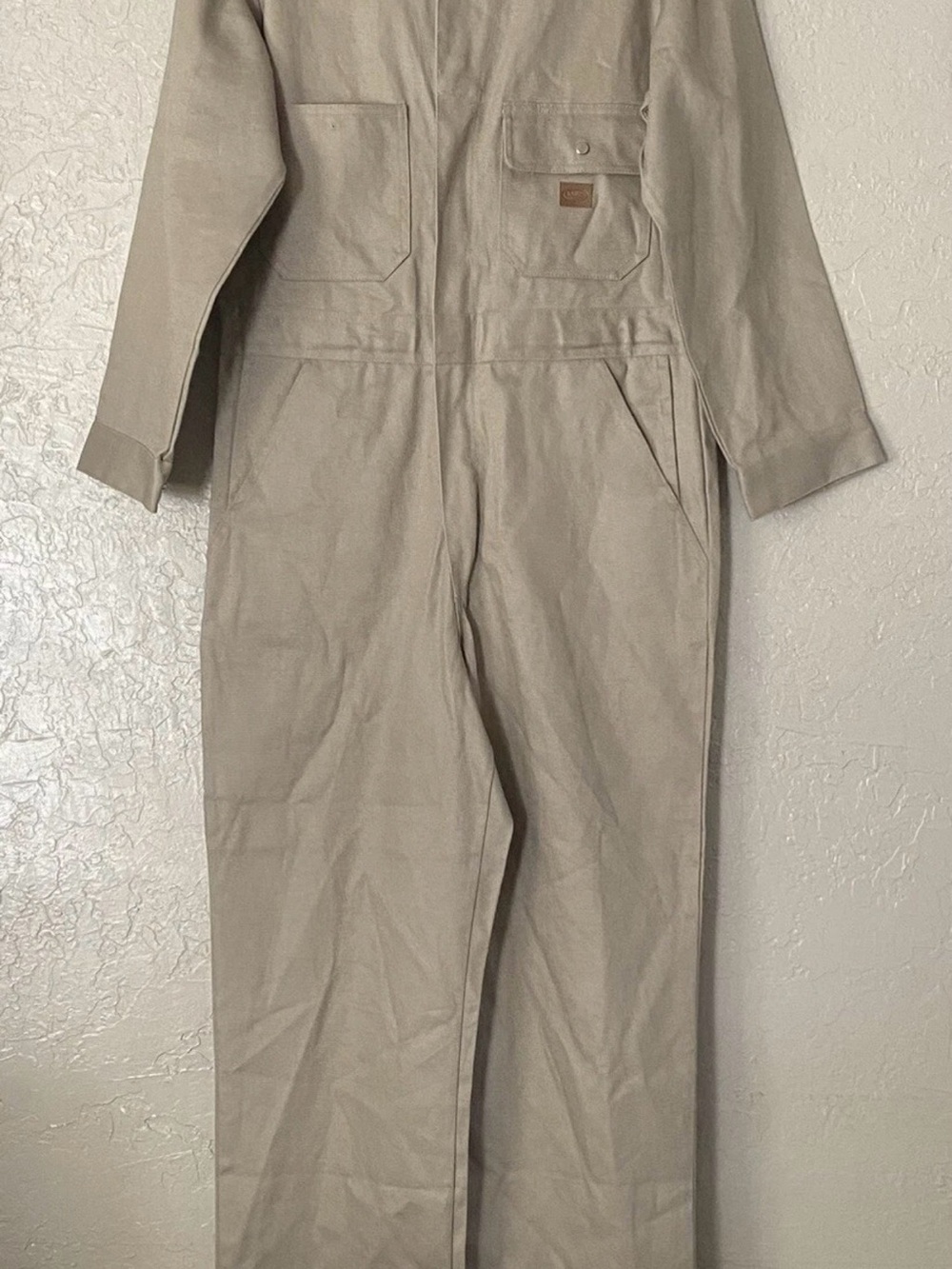 Men's Beige Utility Coverall Jumpsuit